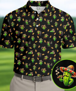 Cinco De Mayo Mexican Cactus Sombrero Smoking Polo Shirt Festival Clothing Gift For Dad - Homegiftaura