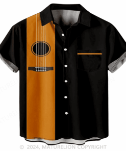 Classic Guitar Hawaiian Shirt MenG's Funny Saying Shirt Sarcastic Graphic Tee - Homegiftaura