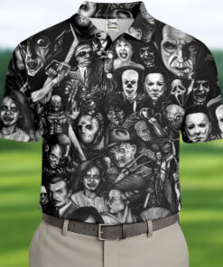 Classic Horror Characters Polo Shirt Golf Halloween Mens Apparel Gifts For Men