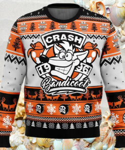 Crash Bandicoot Ugly Sweater Gaming Nostalgia Holiday Clothes Christmas Gifts