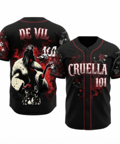 Cruella Halloween Baseball Jersey Cruella Merch Cool Gifts For Fans