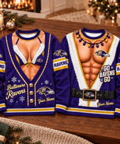 Custom Baltimore Ravens Football Merch Ravens Sweatshirt Game Day Christmas Gifts For Him