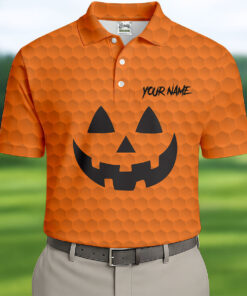 Custom Halloween Jack O Lantern Polo Shirt Spooky Mens Apparel Gifts For Men