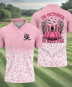 Custom In October We Wear Pink Polo Shirt Halloween Mens Clothes Gifts For Brother