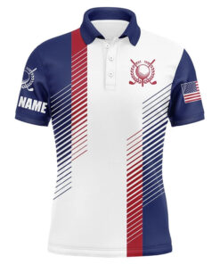 Custom Patriotic USA Polo Shirt Sport Mens Apparel Gift For Golf Lover