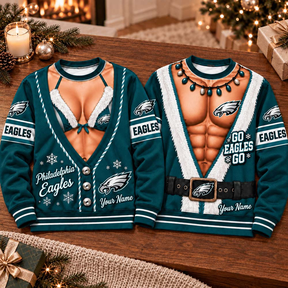 Custom Philadelphia Eagles Football Merch Sweatshirt Eagles Christmas Dad Gifts