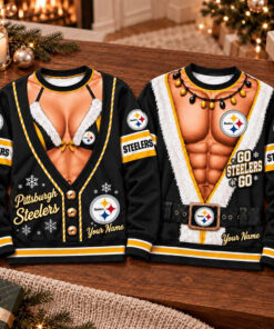 Custom Pittsburgh Steelers Football Merch Sweatshirt Steelers Christmas Dad Gifts