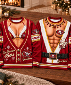 Custom San Francisco 49ers Football Merch Sweatshirt SF 49ers Christmas Dad Gifts