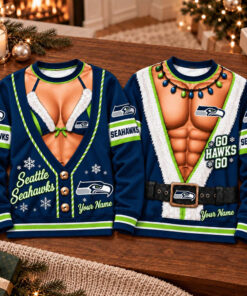 Custom Seattle Seahawks Football Merch Sweatshirt Seahawks Christmas Dad Gifts