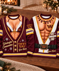 Custom Washington Commanders Football Merch Sweatshirt Commanders Christmas Dad Gifts