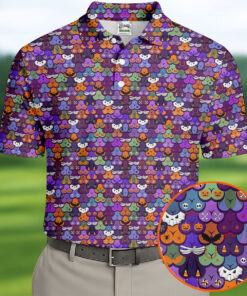 Cute Halloween Icon Pattern Polo Shirt Mens Clothing Gift Ideas For Golfer
