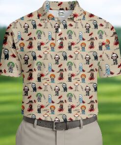 Cute Horror Character Polo Shirt Halloween Mens Apparel Gifts For Friend