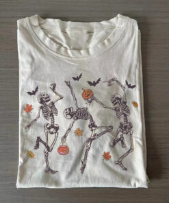 Dancing Skeletons T-Shirt Halloween Skull Mens Apparel Spooky Season Best Gift For My Brother