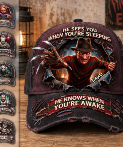 Dark Halloween Merch He Sees You Baseball Hat Gifts For Horror Movie Lovers