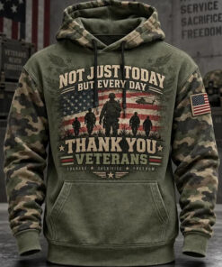 DD 214 Merch Not Just Today Thank You Veteran Camo Hoodie Pride Gifts For Army