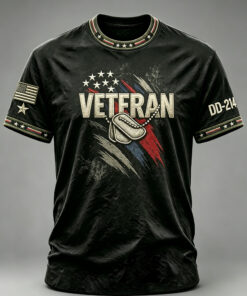 DD 214 Merch Veteran US Flag T-Shirt Proud Military Gifts For Husband