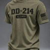 DD214 Alumni Merch Proud US Flag Military T-Shirt Patriotic Veteran Gifts