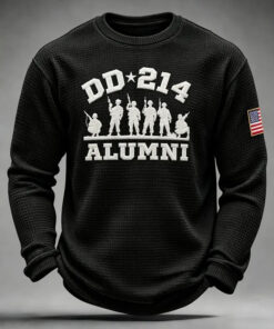 DD214 Alumni Merch Veteran US Flag Long Sleeve Shirt Patriotic Veteran Outfit Gift