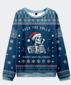Deck The Halls Ugly Sweater Skull Sarcastic Holiday Drinking Party Merch Skull Christmas Gifts