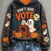 Don't Boo Vote Halloween Hoodie Cute Ghost Spooky Clothing Colorful Pumpkin Voter GiftS For Mom