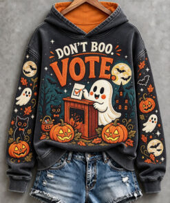 Don't Boo Vote Halloween Hoodie Cute Ghost Spooky Clothing Colorful Pumpkin Voter GiftS For Mom
