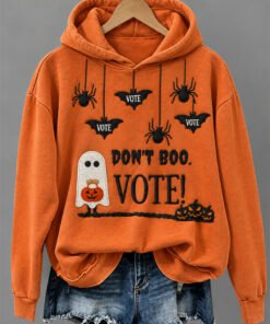 Don't Boo Vote Hoodie Cute Halloween Ghost Clothes Spooky Season Sister Gifts