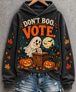 Don't Boo Vote Hoodie Retro Halloween Ghost Clothing Spooky Autumn Pumpkin Gifts For Her