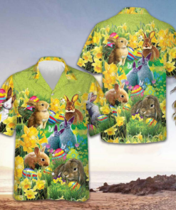 Easter Bunnies Hawaiian Shirt Easter 2024 Cool Button Up Shirt Gifts For Him - Homegiftaura