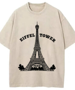 Eiffel Tower Washed T Shirt Everyday Comfort Graphic Shirt Gifts For Him Gypsysystersgift - Homegiftaura