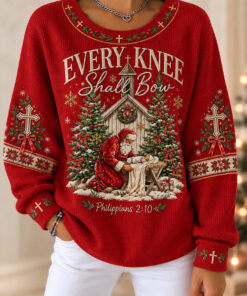 Every Knee Shall Bow Sweatshirt Christian Womens Apparel Religious Gifts For Her
