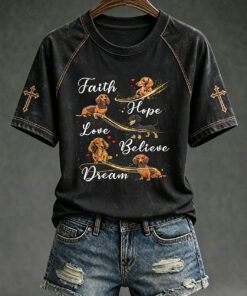 Faith Hope Believe Dream T-Shirt Cute Dog Christian Merch Religious Gifts For Sister