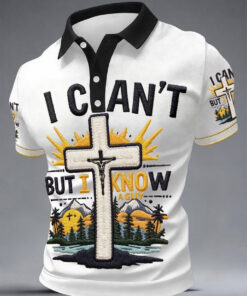 Faith I Can't But I Know He Can Polo Shirt Christian Merch Gift For Believers - Homegiftaura