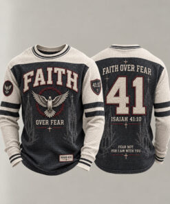 Faith Over Fear Men Long Sleeve Shirt Religious Clothing Faith Gifts For Boyfriend