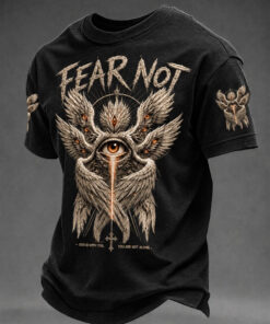 Fear Not God Is With You You Are Not Alone Religious Angel T-Shirt Christian Gifts For Men