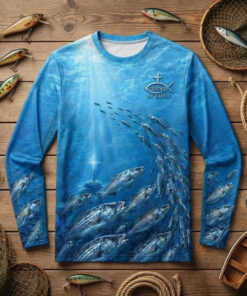 Fishers Of Men Guided By Faith Fishing Long Sleeve Shirt Cross Mens Apparel Best Fishing Gifts