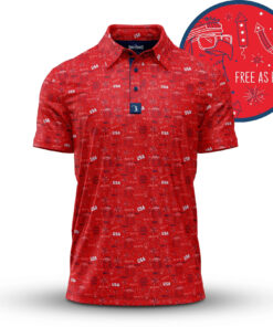 Free As Polo Shirt USA Patriotic Golf Apparel Best Gift For My Brother