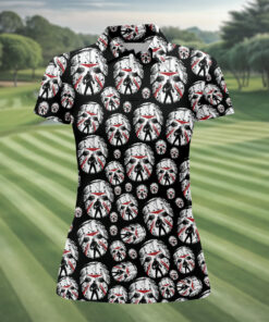 Friday 13th Hockey Mask Polo Shirt Horror Movie Womens Apparel Best Halloween Gifts For Wife