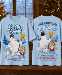 Frosty The Snowman T-Shirt Vintage Christmas Holiday Snowman Merch Xmas Family Gifts