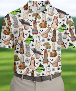 Funny Adult Halloween Pattern Polo Shirt Golf Mens Merch Gifts For Best Friend