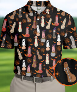 Funny Dirty Black Halloween Polo Shirt Funny Golf Halloween Apparel Gifts For Men