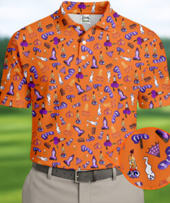 Funny Dirty Orange And Purple Halloween Polo Shirt Halloween Mens Apparel Cool Golf Gift