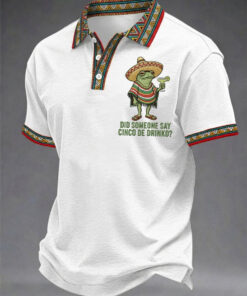 Funny Frog Did Someone Say Cinco De Drinko Polo Shirt Mexcan Festival Apparel Gift For Men - Homegiftaura