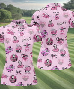 Funny Michael Horror Character Polo Shirt Pink October Womens Apparel Halloween Gifts