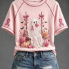Ghost On Swing Pink Ribbons And Pumpkins T-Shirt Breast Cancer Awareness Clothing
