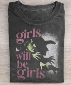 Girls Will Be Witches T-Shirt Funny Halloween Womens Apparel Witchy Gifts For Her