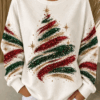 Glitter Christmas Tree Sweatshirt Faith Jesus Apparel Presents For Girlfriend