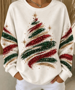 Glitter Christmas Tree Sweatshirt Faith Jesus Apparel Presents For Girlfriend