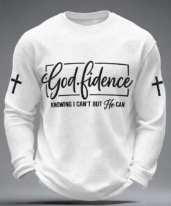 Godfidence Christian Cross Long Sleeve Shirt Religious Cross Clothes Outfit Gifts For Men