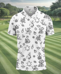 Goose Halloween Golf Shirt Funny Honk Bird Mens Apparel Spooky Gifts For Siblings