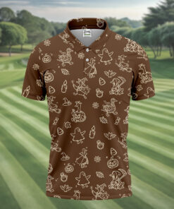 Goose Halloween Polo Shirt Pumpkin Pattern Golf Mens Clothes Gifts For Men